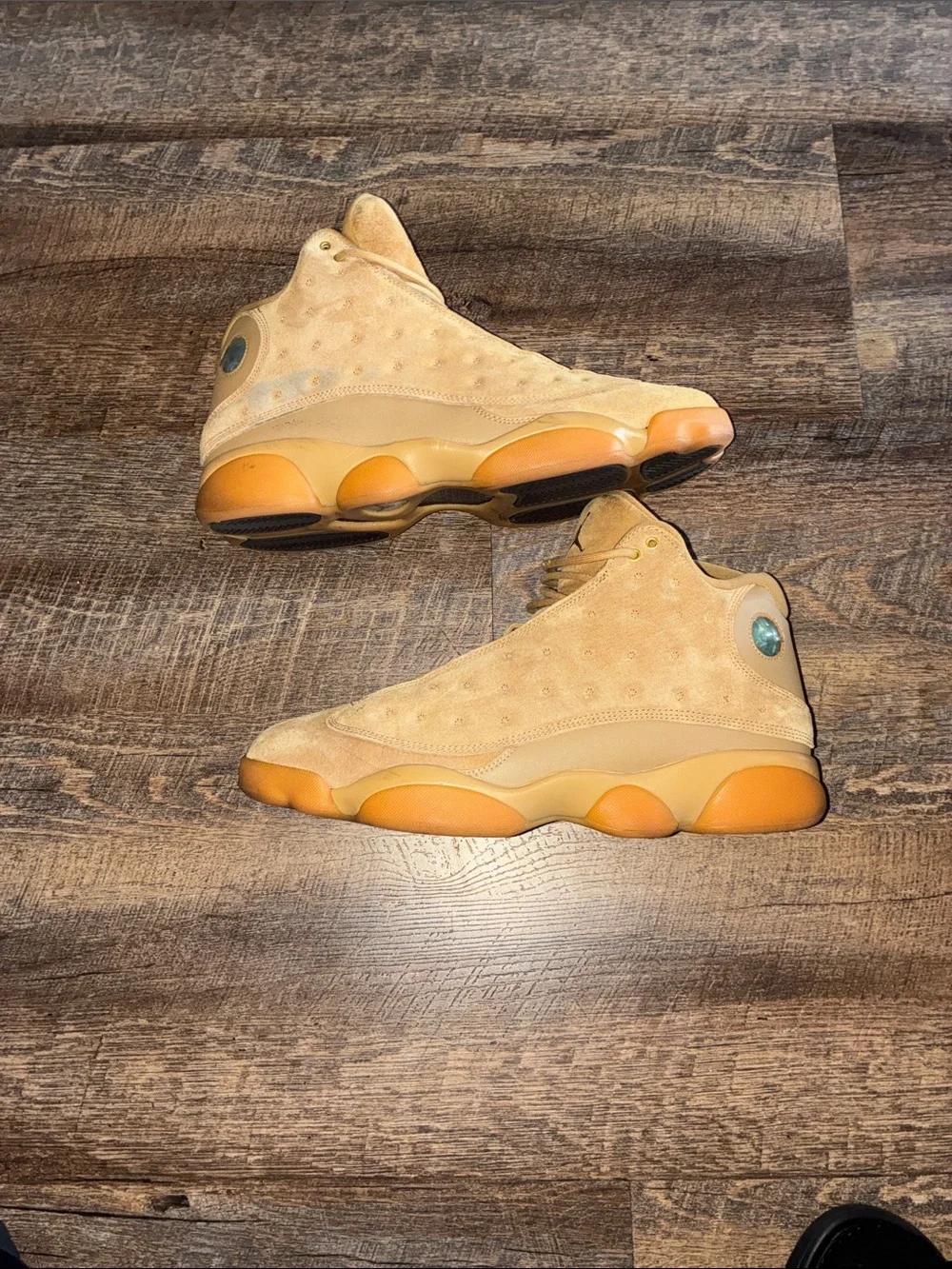 Wheat 13s Jordan Men’s Tan Suede High-Top Sneakers